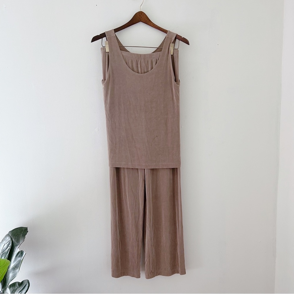 Chicos Travelers Shimmery Champagne Nude Outfit Sz 1 (M/8)